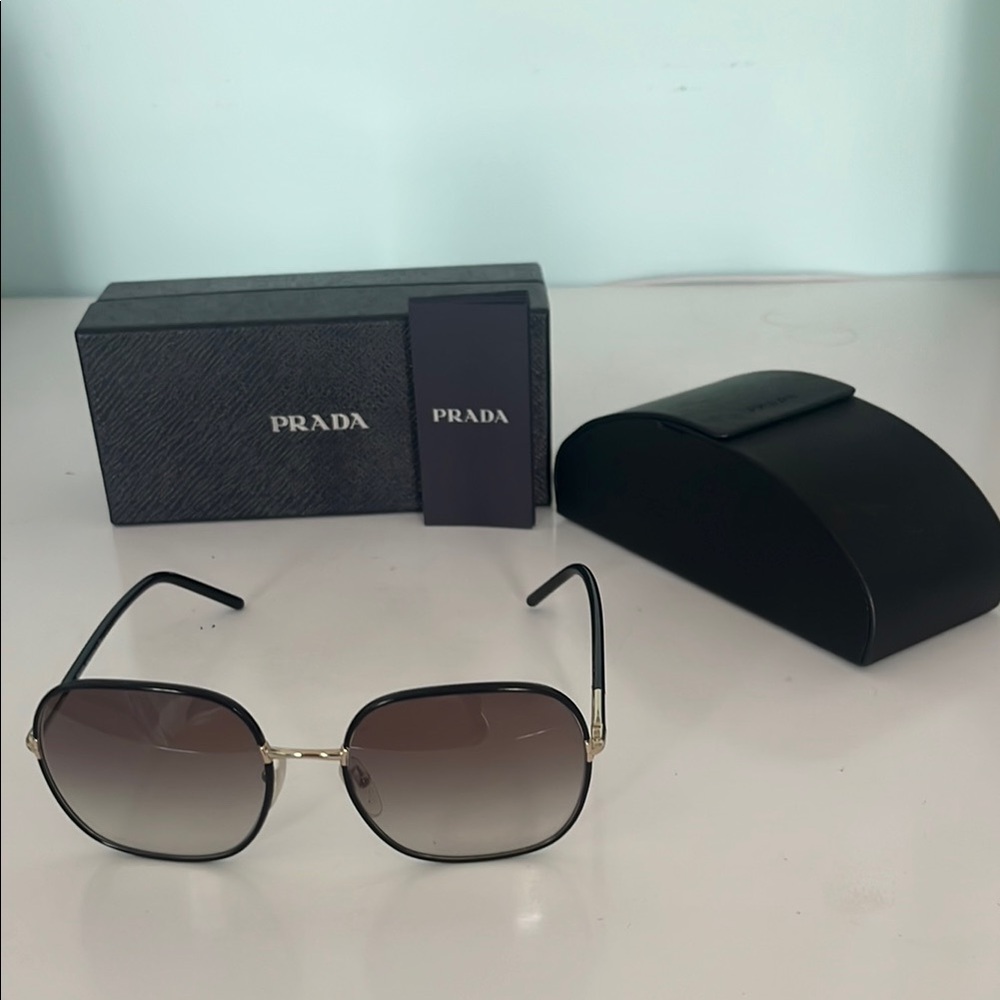 Prada Black and Gold Sunglasses Accessories